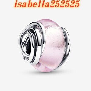 Pandora Encircled Pink Murano Glass Charm|Pendant
